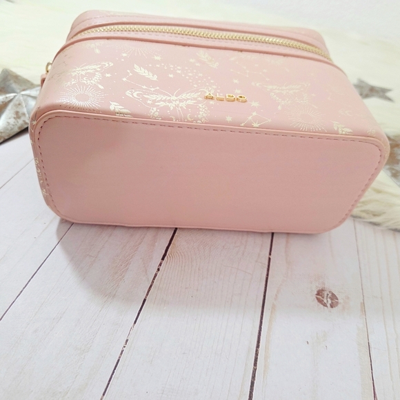 Aldo Celestial Vanity Case Crossbody Bag Pink Metallic Gold Stars Butterfly New - Picture 3 of 8